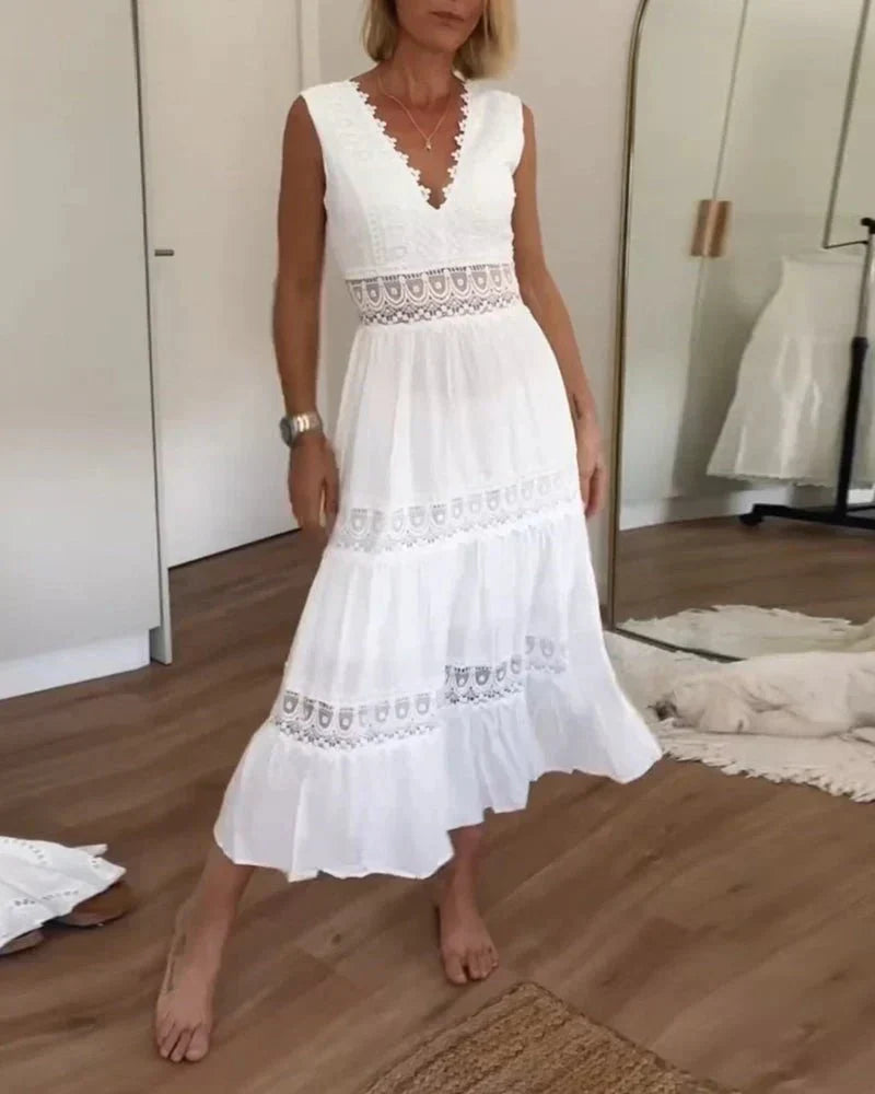 Noelle | Elegant och luftig vit sommarklänning